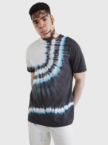 Férfi Tommy Hilfiger Tie-dye Póló Fekete | HU 865YXF